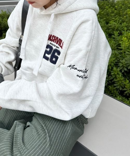 PBLIM(ページボーイリム)の「《UNISEX》No.26ライトフーディ(スウェット・レディース・ダークブラウン/グレー・FREE)」の6枚目の写真