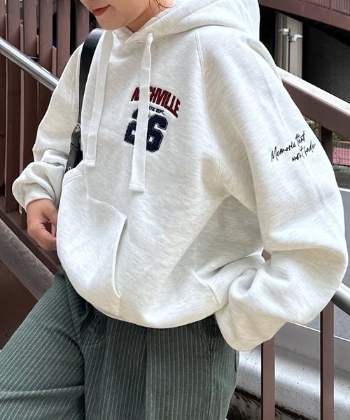 PBLIM(ページボーイリム)の「《UNISEX》No.26ライトフーディ(スウェット・レディース・ダークブラウン/グレー・FREE)」の7枚目の写真