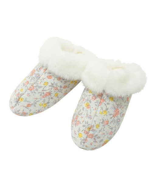 KID BLUE(キッドブルー)の「キッドブルー -裏シャギーガーニッシュフラワー -ルームシューズ -KGAW240 -kidblue(ルームシューズ/スリッパ・レディース・アイボリー/サックスブルー・-)」の2枚目の写真