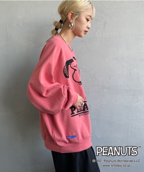SEQUENZ（シークエンズ）の「[SEQUENZ/シークエンズ] PEANUTS ヴィンテージライクプリント フェードスウェット（スウェット・レディース・レッド/グリーン/ブラック/グレー・M/L/XL）」の9枚目の写真