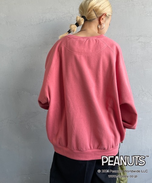 SEQUENZ（シークエンズ）の「[SEQUENZ/シークエンズ] PEANUTS ヴィンテージライクプリント フェードスウェット（スウェット・レディース・レッド/グリーン/ブラック/グレー・M/L/XL）」の10枚目の写真