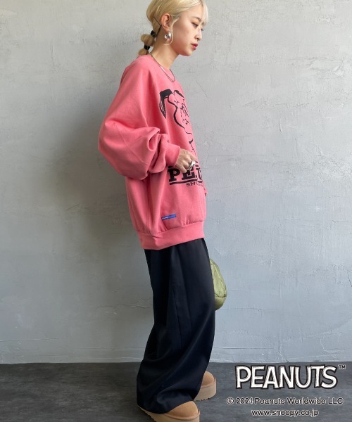 SEQUENZ（シークエンズ）の「[SEQUENZ/シークエンズ] PEANUTS ヴィンテージライクプリント フェードスウェット（スウェット・レディース・レッド/グリーン/ブラック/グレー・M/L/XL）」の12枚目の写真