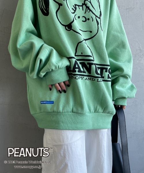 SEQUENZ（シークエンズ）の「[SEQUENZ/シークエンズ] PEANUTS ヴィンテージライクプリント フェードスウェット（スウェット・レディース・レッド/グリーン/ブラック/グレー・M/L/XL）」の14枚目の写真