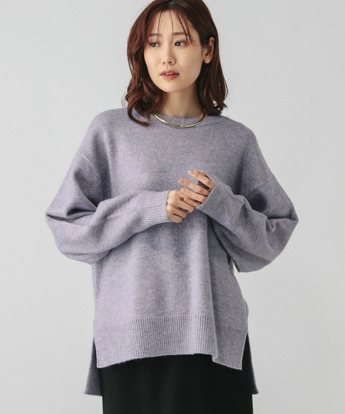 GLOBAL WORK(グローバルワーク)の「フワフワHug meクルー/115920(ニット/セーター・レディース・ダークブラウン/オートミール/ラベンダー/オリーブ/グレイッシュブルー/ライトピンク・REGULAR/SHORT)」の5枚目の写真