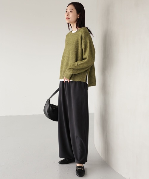 GLOBAL WORK(グローバルワーク)の「フワフワHug meクルー/115920(ニット/セーター・レディース・ダークブラウン/オートミール/ラベンダー/オリーブ/グレイッシュブルー/ライトピンク・REGULAR/SHORT)」の8枚目の写真