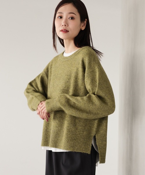 GLOBAL WORK(グローバルワーク)の「フワフワHug meクルー/115920(ニット/セーター・レディース・ダークブラウン/オートミール/ラベンダー/オリーブ/グレイッシュブルー/ライトピンク・REGULAR/SHORT)」の10枚目の写真