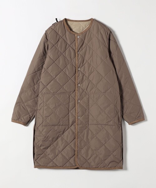 TAION：＜手洗い可能＞ パイピング クルーネック ロングダウンコート TAION（タイオン）の「TAION:〈手洗い可能〉パイピング クルーネック