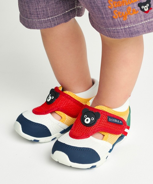 DOUBLE_B（ダブルビー）の「ダブルラッセルセカンドベビーシューズ（スニーカー・キッズ・グリーン/マルチ・15.5cm/15cm/14.5cm/14cm/13.5/13cm）」の2枚目の写真