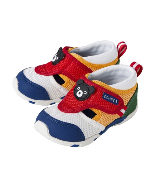 DOUBLE_B（ダブルビー）の「ダブルラッセルセカンドベビーシューズ（スニーカー・キッズ・グリーン/マルチ・15.5cm/15cm/14.5cm/14cm/13.5/13cm）」の6枚目の写真