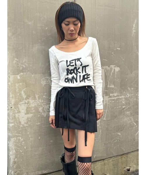 EGOIST(エゴイスト)の「リボンプリーツミニスカート(スカート・レディース・ブラック/グレー・S/M)」の17枚目の写真