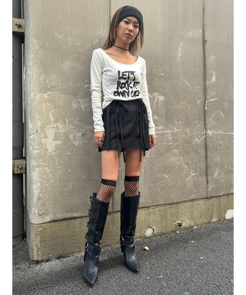 EGOIST(エゴイスト)の「リボンプリーツミニスカート(スカート・レディース・ブラック/グレー・S/M)」の18枚目の写真