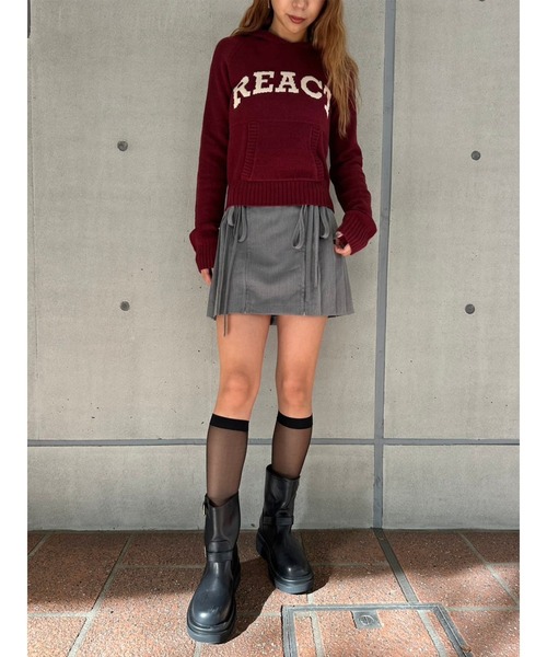 EGOIST(エゴイスト)の「リボンプリーツミニスカート(スカート・レディース・ブラック/グレー・S/M)」の22枚目の写真