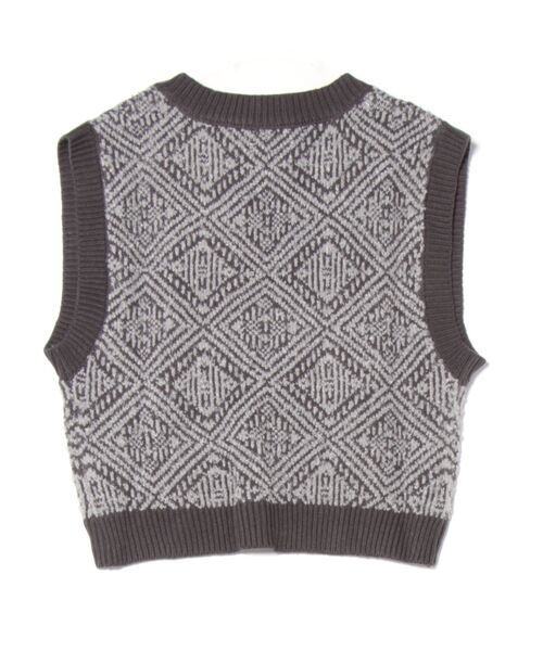 Lull（ルル）の「【Lull / ルル】セットアップ対応 / ジオメトリックニットベスト（ニット/セーター・レディース・ベージュ/グレー・ONESIZE）」の13枚目の写真