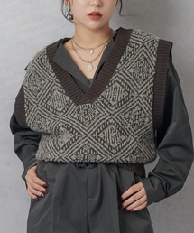 Lull | 【Lull / ルル】セットアップ対応 / ジオメトリックニットベスト(ニット/セーター)