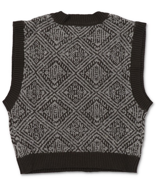 Lull（ルル）の「【Lull / ルル】セットアップ対応 / ジオメトリックニットベスト（ニット/セーター・レディース・ベージュ/グレー・ONESIZE）」の5枚目の写真