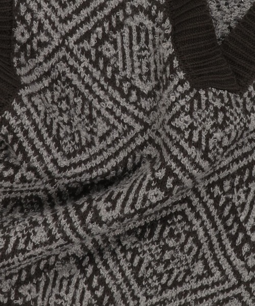 Lull（ルル）の「【Lull / ルル】セットアップ対応 / ジオメトリックニットベスト（ニット/セーター・レディース・ベージュ/グレー・ONESIZE）」の7枚目の写真