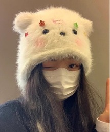 WEGO | WEGO/フワフワワンちゃんニットキャップ/ビーニー(ニットキャップ/ビーニー)