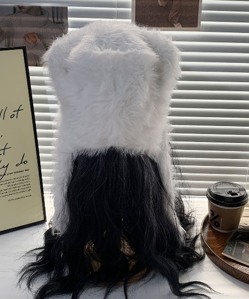 WEGO（ウィゴー）の「WEGO/フワフワワンちゃんニットキャップ/ビーニー（ニットキャップ/ビーニー・レディース・ブラウン/ホワイト・FREE）」の8枚目の写真