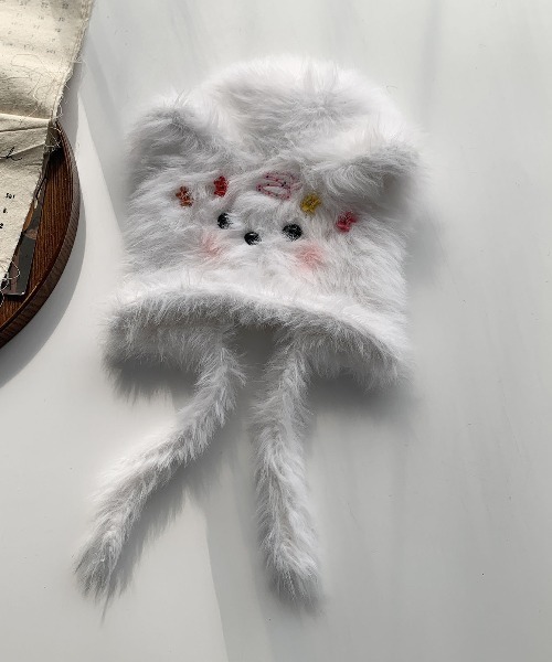 WEGO（ウィゴー）の「WEGO/フワフワワンちゃんニットキャップ/ビーニー（ニットキャップ/ビーニー・レディース・ブラウン/ホワイト・FREE）」の12枚目の写真