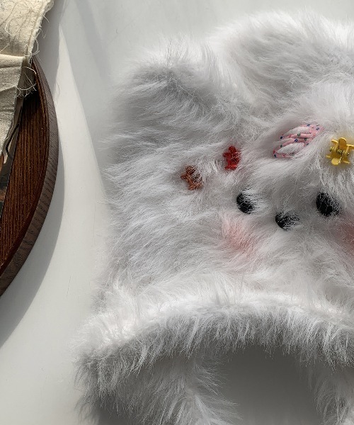 WEGO（ウィゴー）の「WEGO/フワフワワンちゃんニットキャップ/ビーニー（ニットキャップ/ビーニー・レディース・ブラウン/ホワイト・FREE）」の13枚目の写真