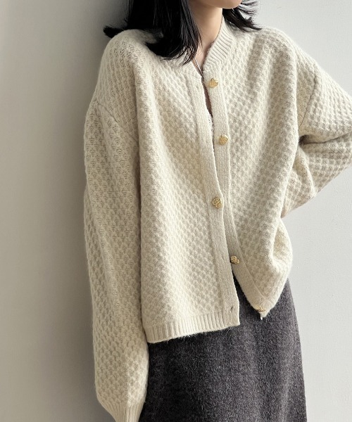 【セール】ハートボタンニットカーディガン（カーディガン/ボレロ）｜Alum\'（アルム）