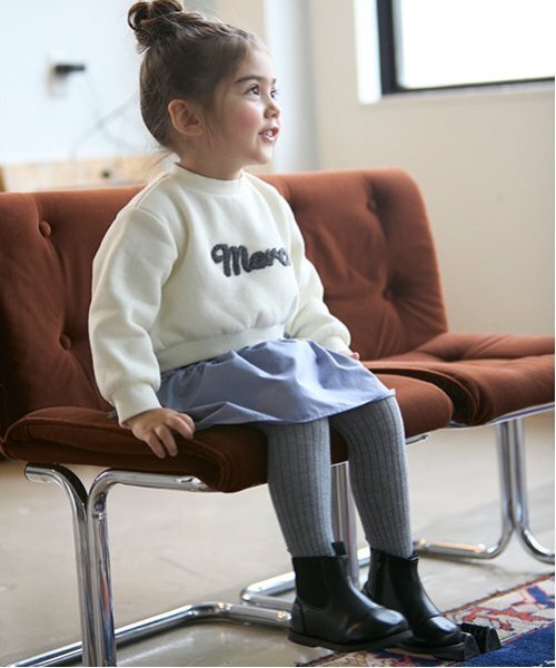 petit main（プティマイン）の「【リンク】ロゴドッキングワンピース(キッズ)（ワンピース・キッズ・アイボリー/ブラック・80ｃｍ/130cm/90cm/100cm/120cm/110cm）」の4枚目の写真