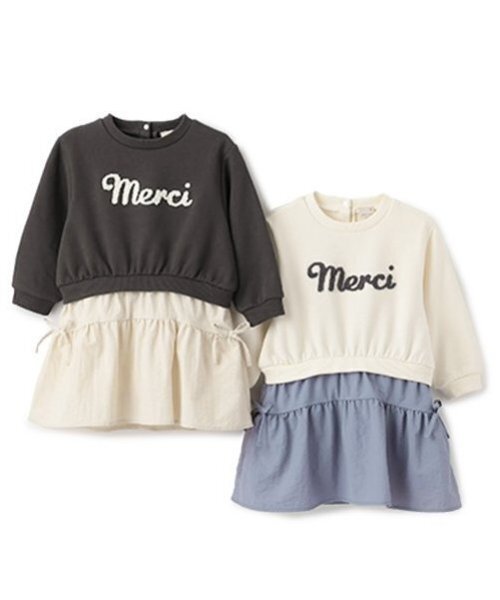 petit main（プティマイン）の「【リンク】ロゴドッキングワンピース(キッズ)（ワンピース・キッズ・アイボリー/ブラック・80ｃｍ/130cm/90cm/100cm/120cm/110cm）」の17枚目の写真