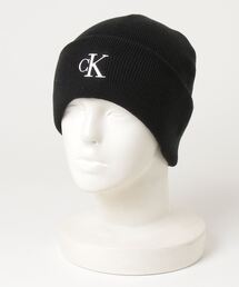 Calvin Klein Jeans | Calvin Klein Jeans@MONOGRAM CUFF BEANIES - Black / モノグラムロゴ ニットキャップ(ニットキャップ/ビーニー)