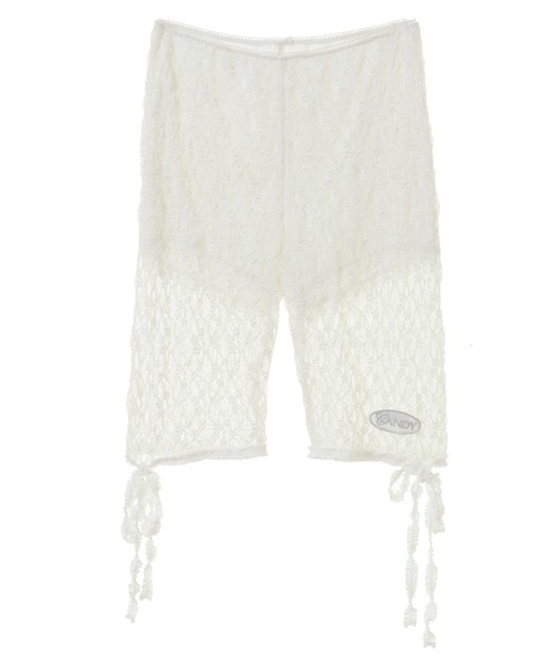 Candy Stripper（キャンディストリッパー）の「LACY BIKER ショーツ（その他パンツ・レディース・ブラック/オフホワイト・FREE）」の2枚目の写真