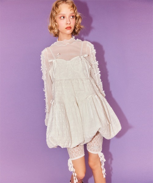 Candy Stripper（キャンディストリッパー）の「LACY BIKER ショーツ（その他パンツ・レディース・ブラック/オフホワイト・FREE）」の3枚目の写真