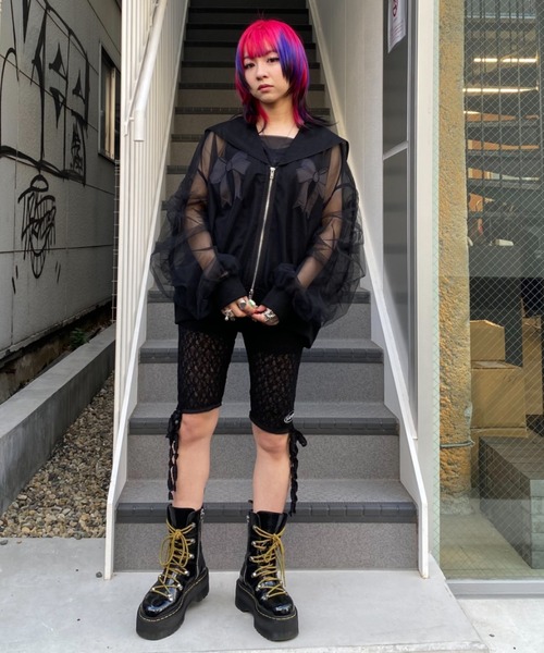 Candy Stripper（キャンディストリッパー）の「LACY BIKER ショーツ（その他パンツ・レディース・ブラック/オフホワイト・FREE）」の9枚目の写真