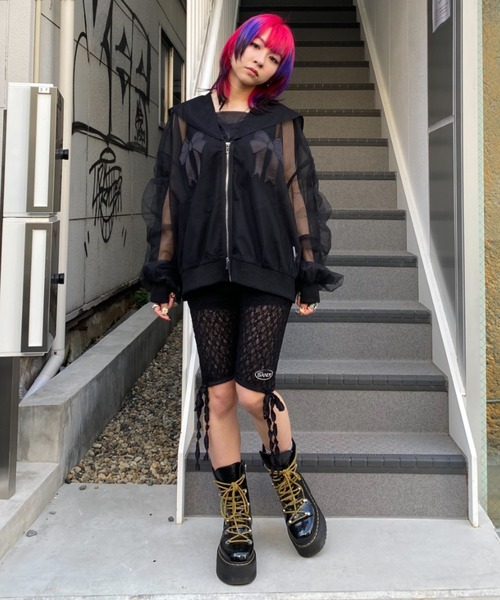 Candy Stripper（キャンディストリッパー）の「LACY BIKER ショーツ（その他パンツ・レディース・ブラック/オフホワイト・FREE）」の10枚目の写真