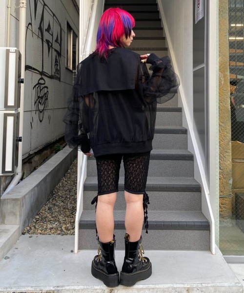 Candy Stripper（キャンディストリッパー）の「LACY BIKER ショーツ（その他パンツ・レディース・ブラック/オフホワイト・FREE）」の12枚目の写真