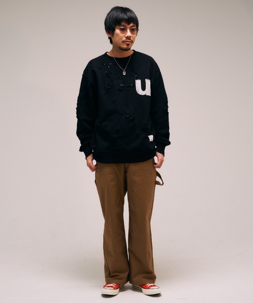 EFFECTEN(エフェクテン)の「【EFFECTEN】 U Pacth Crust Sweat(スウェット・メンズ・グレー/ブラック・LARGE/X-LARGE)」の3枚目の写真