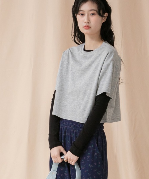 HEILIS(ヘイリス)の「クルーネックベーシッククロップドTシャツ/【ZOZO限定】短丈 コンパクト 韓国 カットソー ホワイト 白T ブラック グレー(Tシャツ/カットソー・レディース・ブラック/グレー/オフホワイト・FREE)」の11枚目の写真