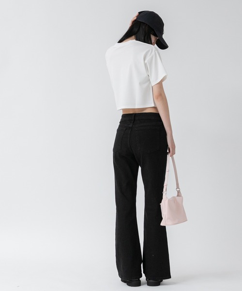 HEILIS(ヘイリス)の「クルーネックベーシッククロップドTシャツ/【ZOZO限定】短丈 コンパクト 韓国 カットソー ホワイト 白T ブラック グレー(Tシャツ/カットソー・レディース・ブラック/グレー/オフホワイト・FREE)」の20枚目の写真