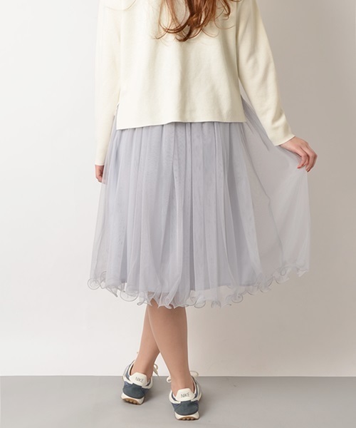 Khaju（カージュ）の「Khaju: チュールギャザースカート□（スカート・レディース・ライトグレー/キャメル/ベージュ/ライトブルーグレー/カーキ・ONE SIZE）」の17枚目の写真