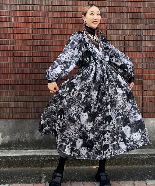 セール】【COLLABORATION】unoa / シフォン ワンピース（ワンピース