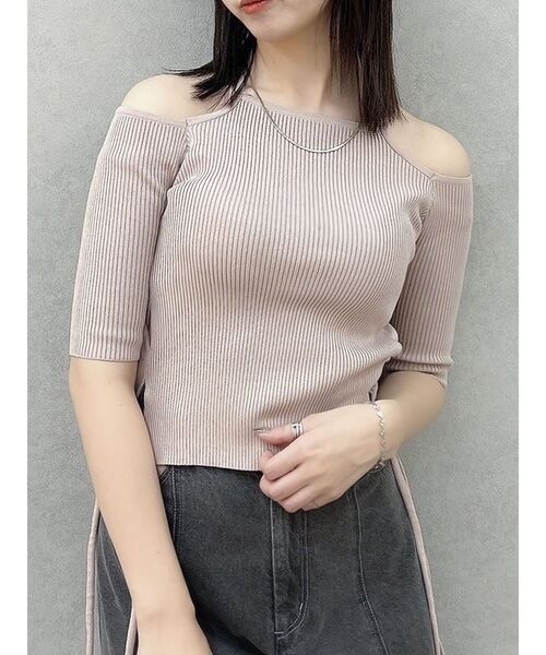 dazzlin(ダズリン)の「サイドクロスオープンボレロニット(ニット/セーター・レディース・オフホワイト/ブルー/グリーン/ピンク・FREE)」の7枚目の写真