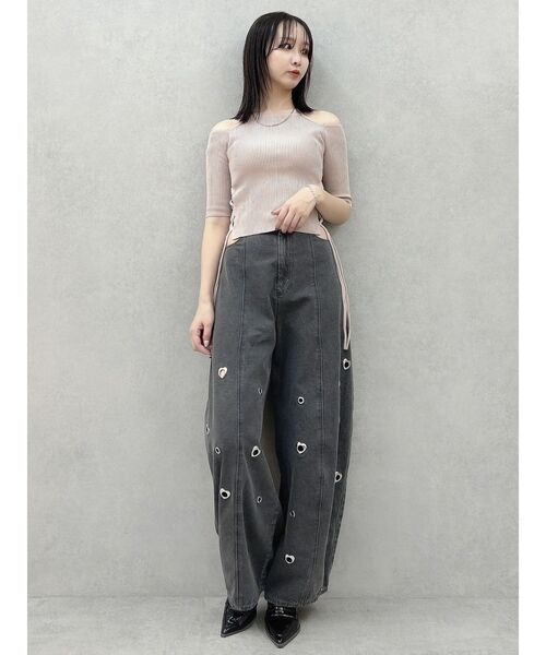dazzlin(ダズリン)の「サイドクロスオープンボレロニット(ニット/セーター・レディース・オフホワイト/ブルー/グリーン/ピンク・FREE)」の11枚目の写真