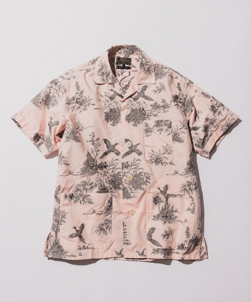 BEAMS PLUS(ビームスプラス)の「カット ジャカード ビーチ シャツ(シャツ/ブラウス・メンズ・クリーム/ピンク・L/M/S)」の1枚目の写真
