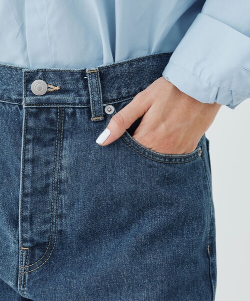 ヴィンテージブルーデニム ロングヘムパンツ（デニムパンツ）｜GALERIE