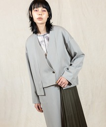 ノーカラーショートジャケット