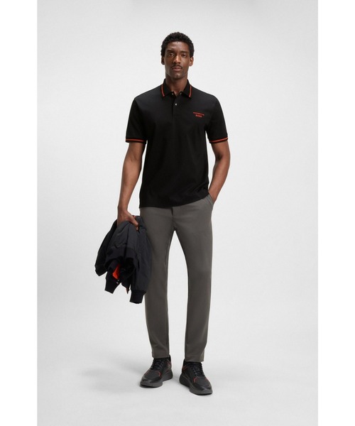 BOSS(ボス)の「Porsche x BOSS アクティブ コットンブレンド ポロシャツ(ポロシャツ・メンズ・オレンジ/ブラック・XL/XXL/L/XXXL/M/S)」の5枚目の写真