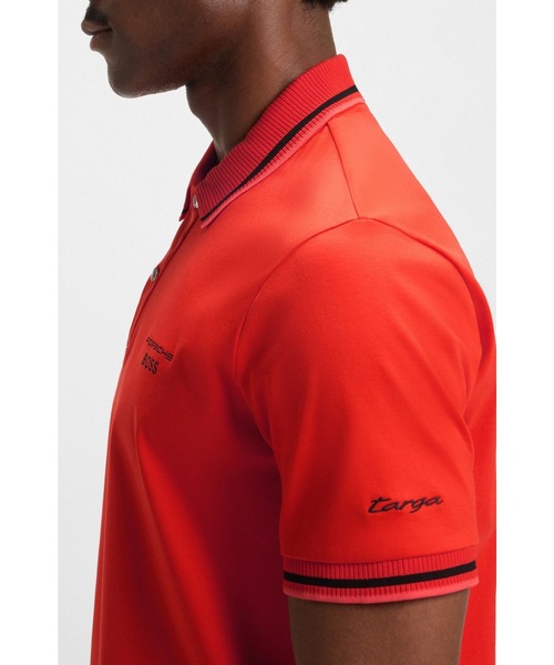 BOSS(ボス)の「Porsche x BOSS アクティブ コットンブレンド ポロシャツ(ポロシャツ・メンズ・オレンジ/ブラック・XL/XXL/L/XXXL/M/S)」の7枚目の写真