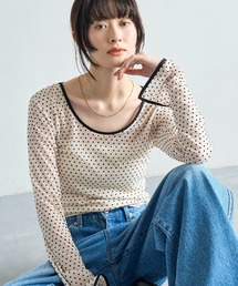 meilmada | 2wayフロッキードットシアートップス(Tシャツ/カットソー)