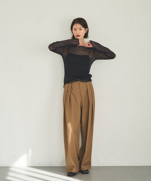 meilmada（メイルマダ）の「2wayフロッキードットシアートップス（Tシャツ/カットソー・レディース・アイボリー/ブラック・FREE）」の17枚目の写真