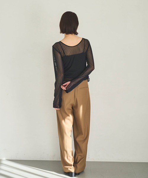 meilmada（メイルマダ）の「2wayフロッキードットシアートップス（Tシャツ/カットソー・レディース・アイボリー/ブラック・FREE）」の19枚目の写真