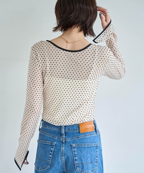 ヨリ　フロッキードットtee フロッキードット丸襟Tee | all item| yori