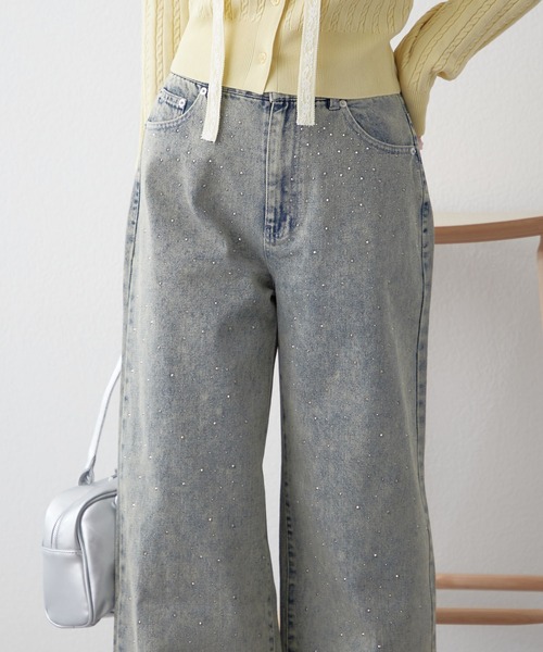 continuer de NICE CLAUP ストーン付デニムパンツ continuer de NICE CLAUP/【RMAF】【@_chipi2xセレクト